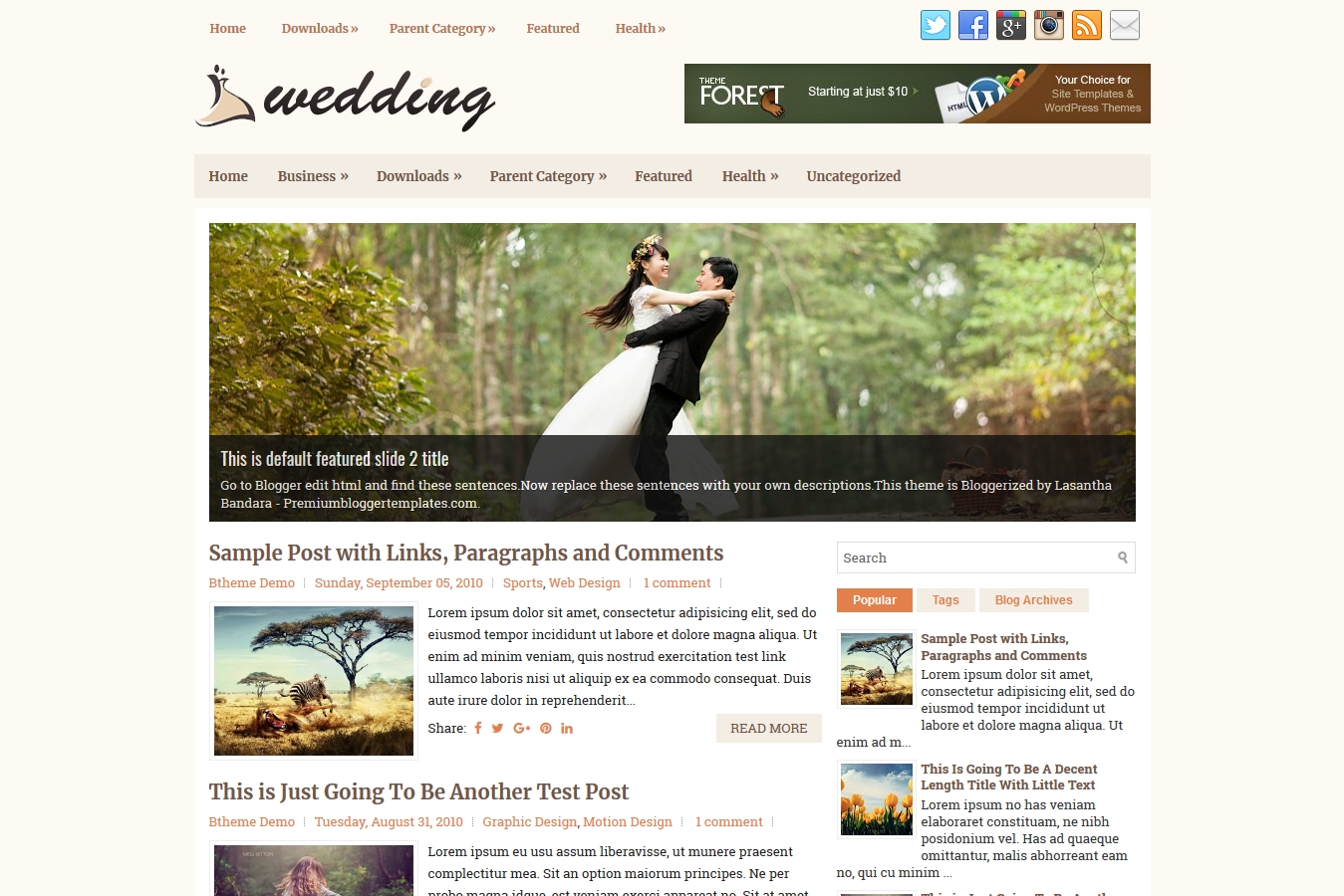 Wedding Blogger Template
