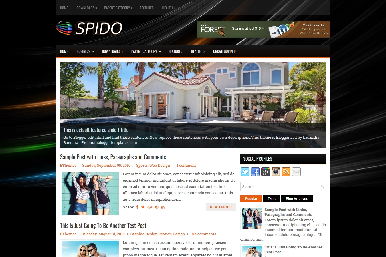 Spido Blogger Template