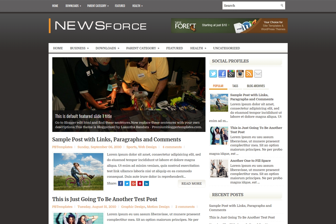 NewsForce Blogger Template