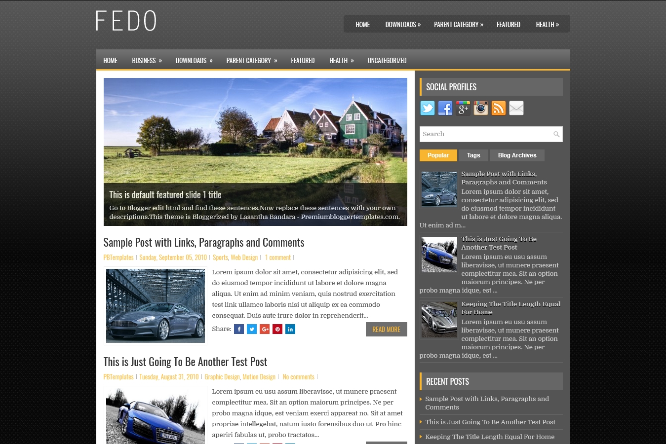 Fedo Blogger Template