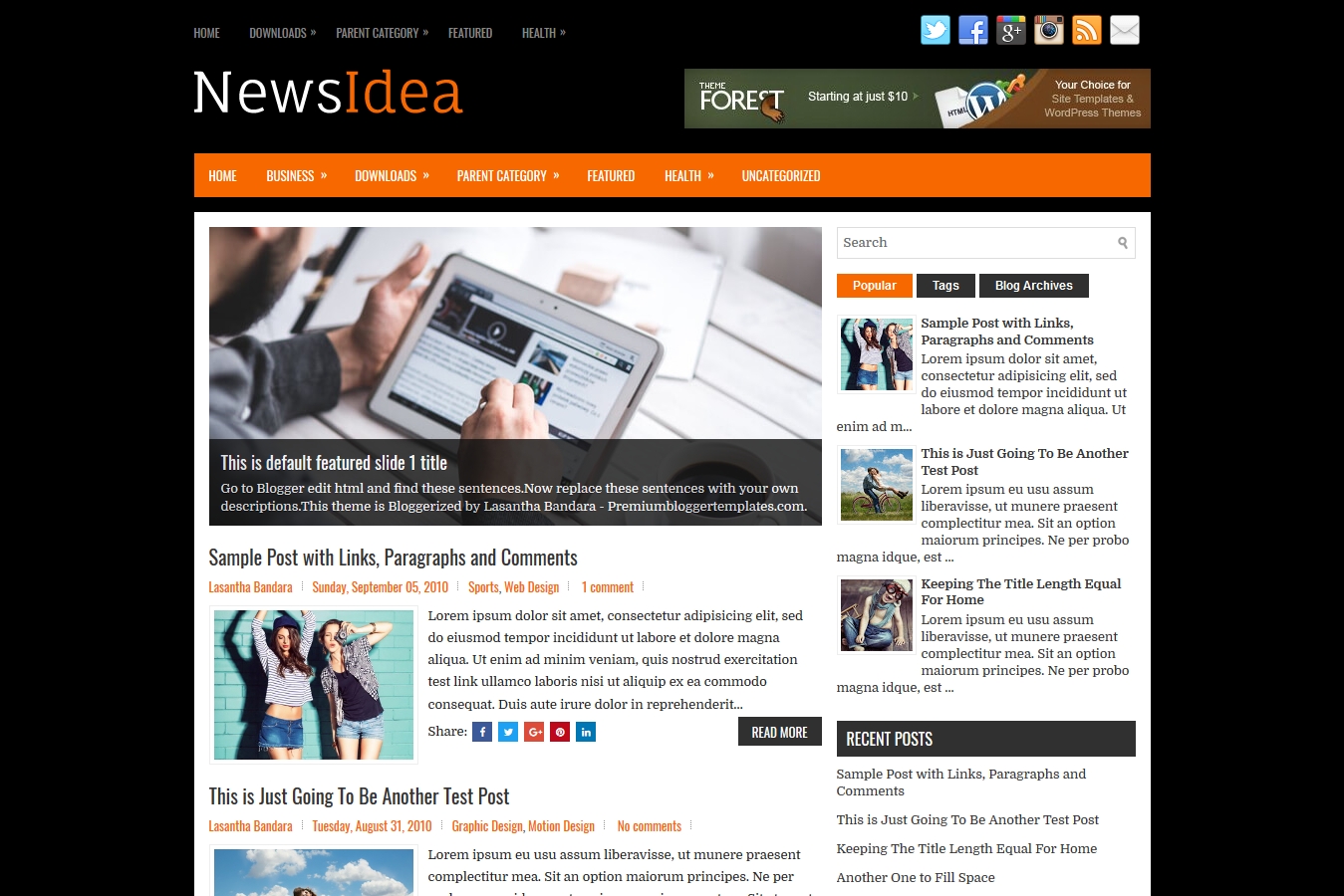 NewsIdea Blogger Template