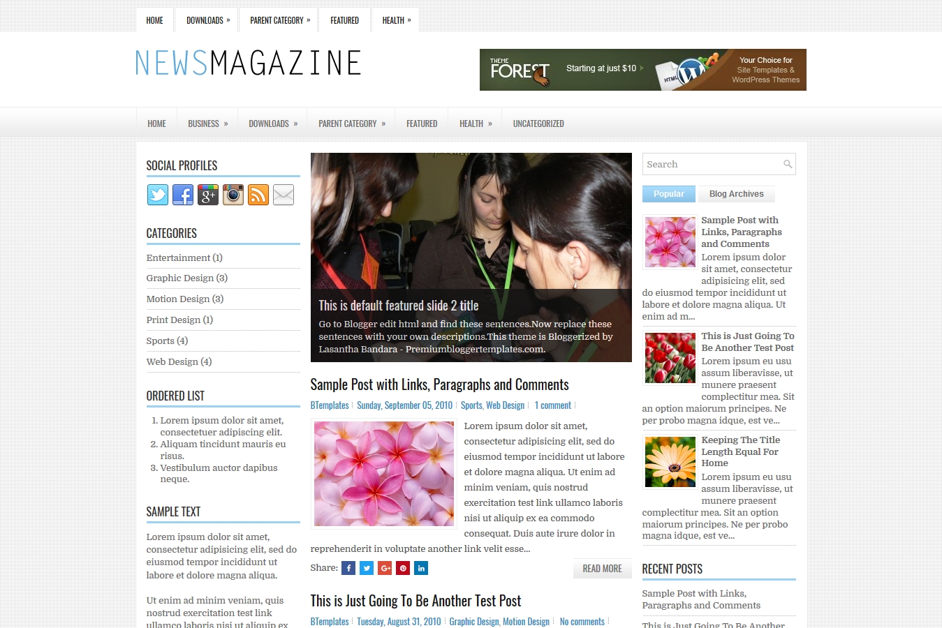 NewsMagazine Blogger Template
