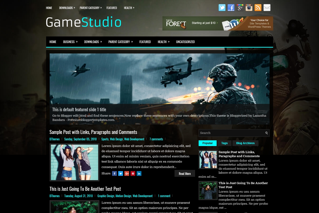 GameStudio Blogger Template