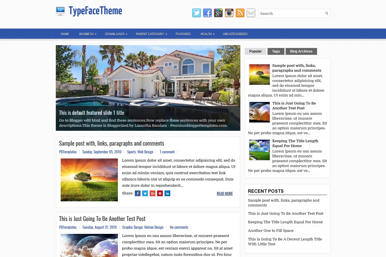 TypeFace Blogger Template