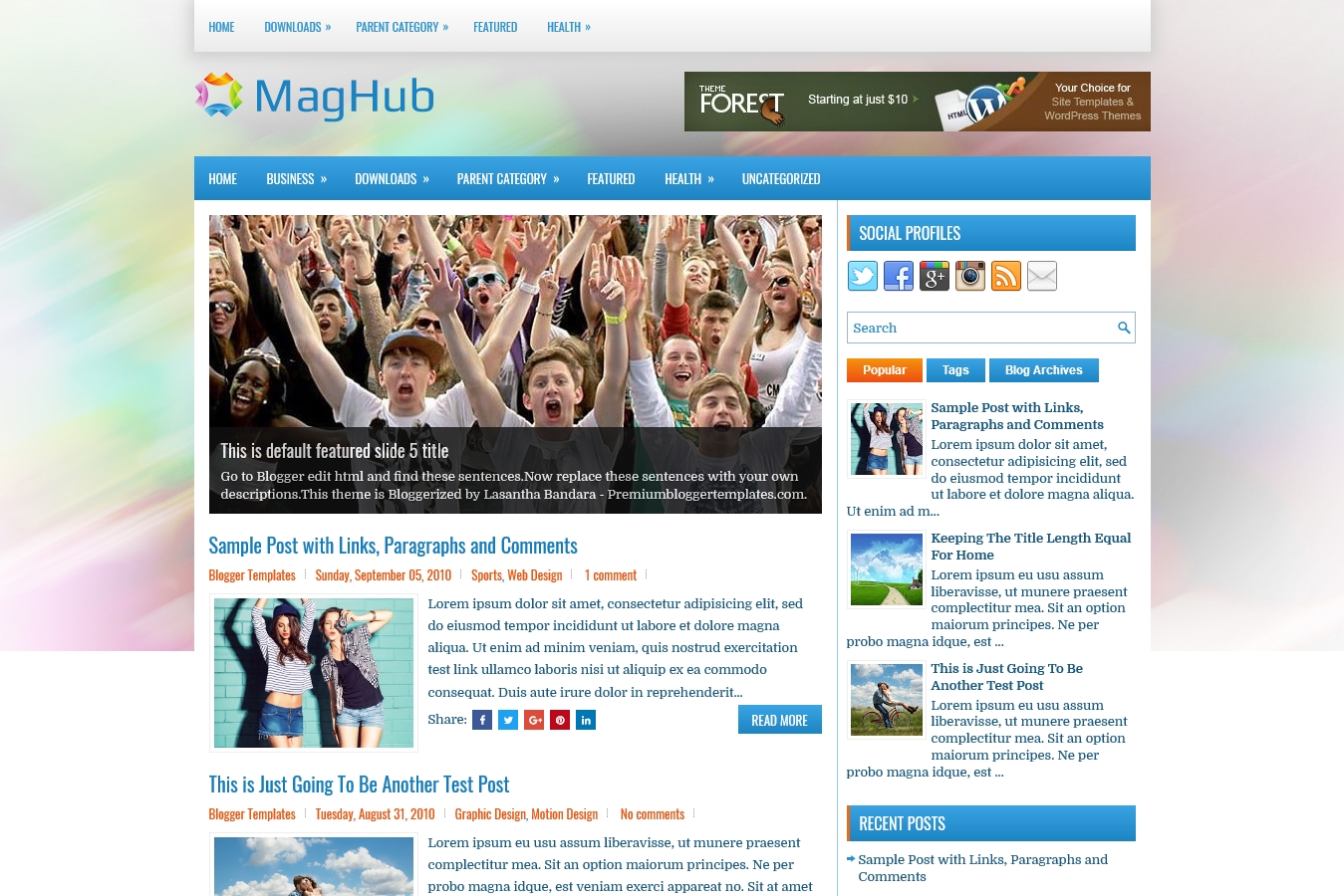 MagHub Free Blogger Template