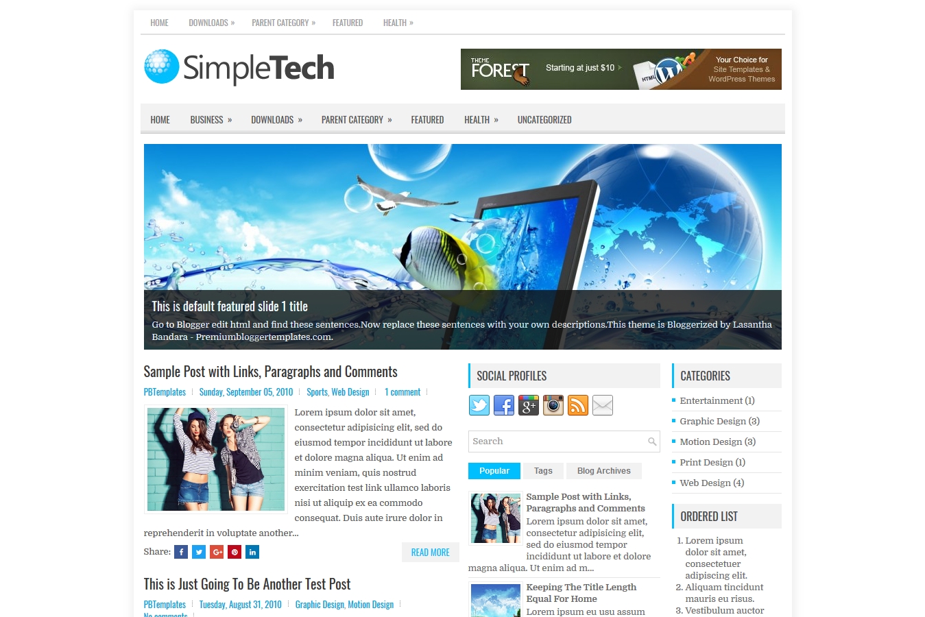 SimpleTech Blogger Template