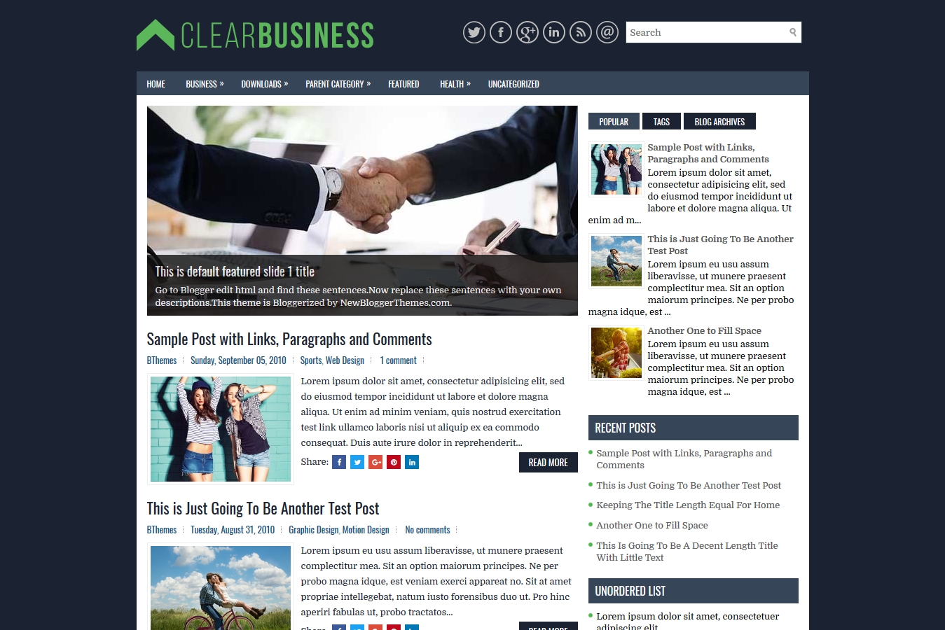 Clearbusiness Blogger Template