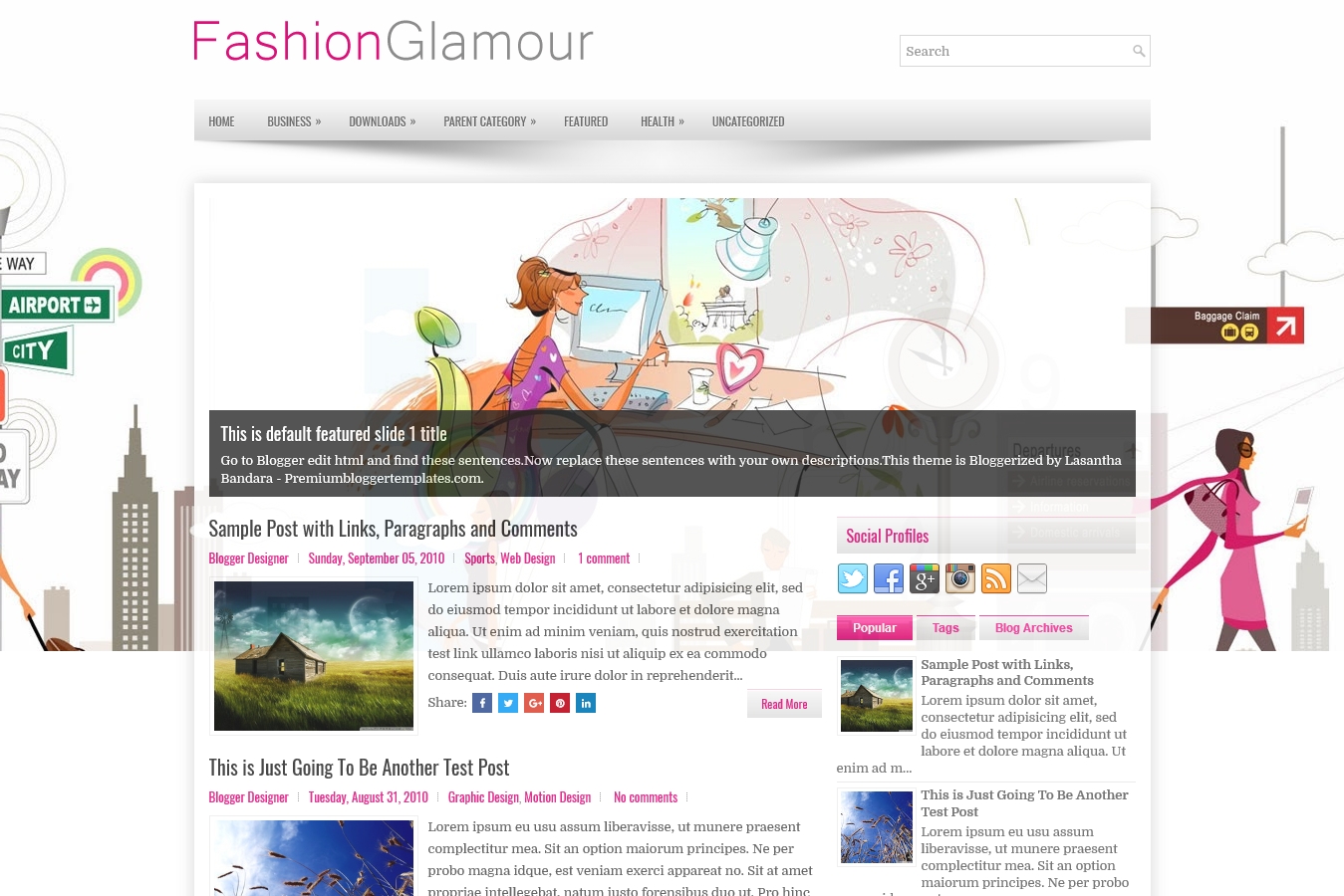FashionGlamour Blogger Template