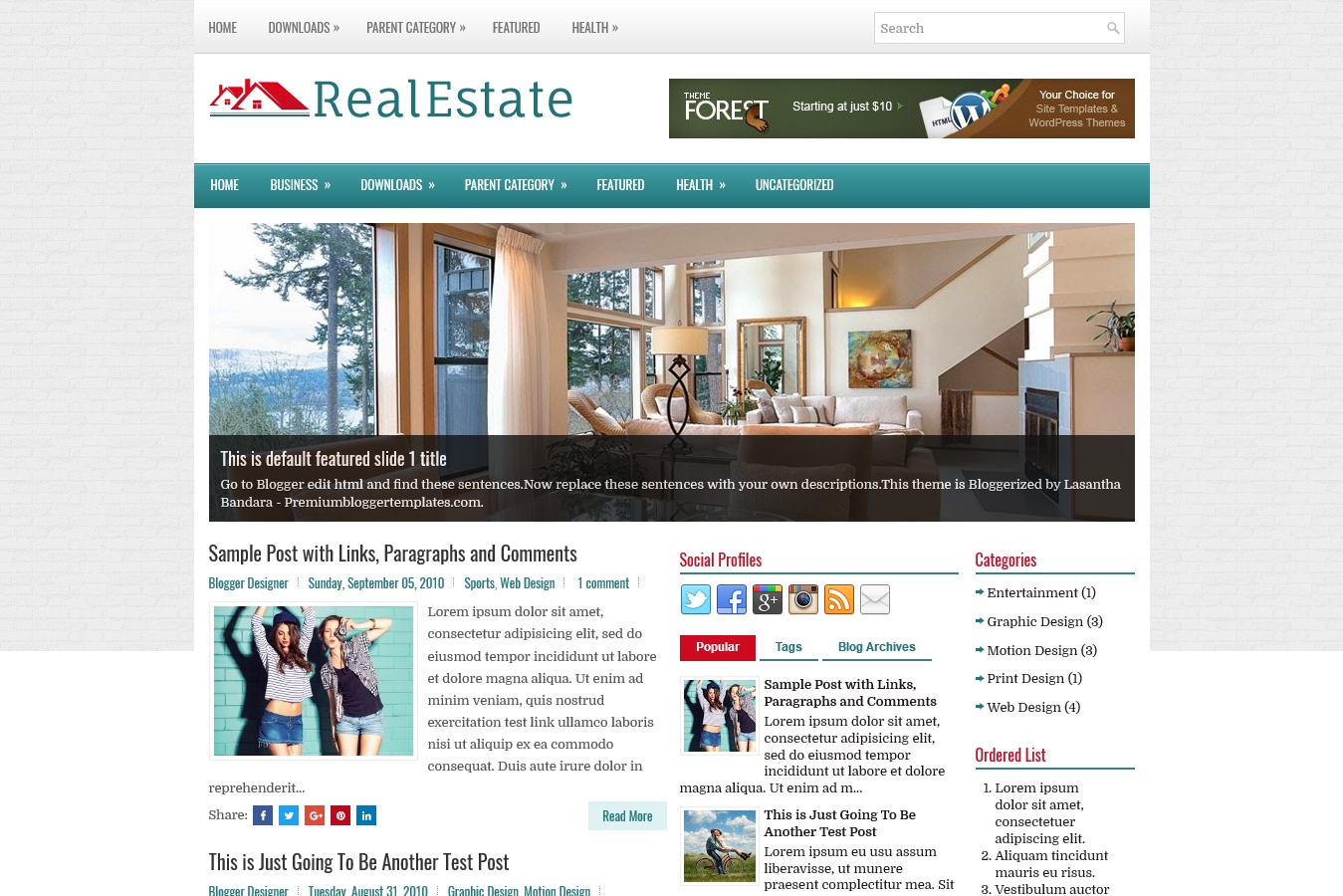 RealEstate Blogger Template