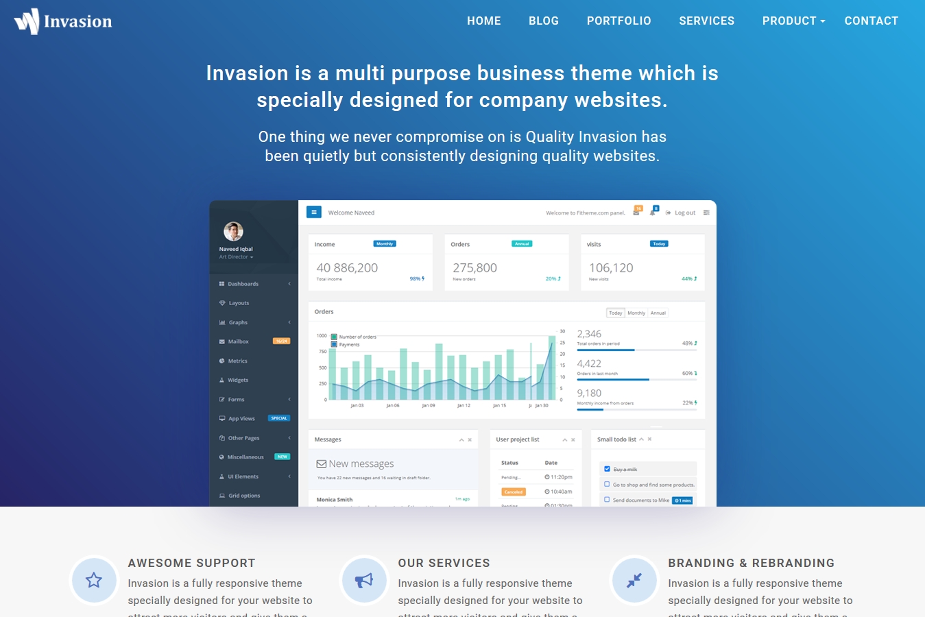 Invasion Business Blogger Template