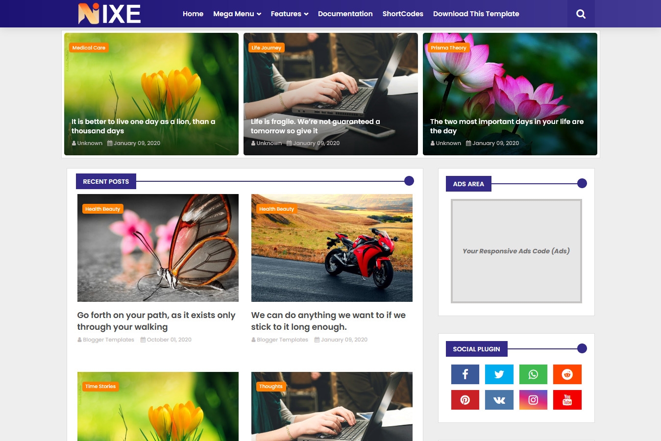 Nixe Blogger Template