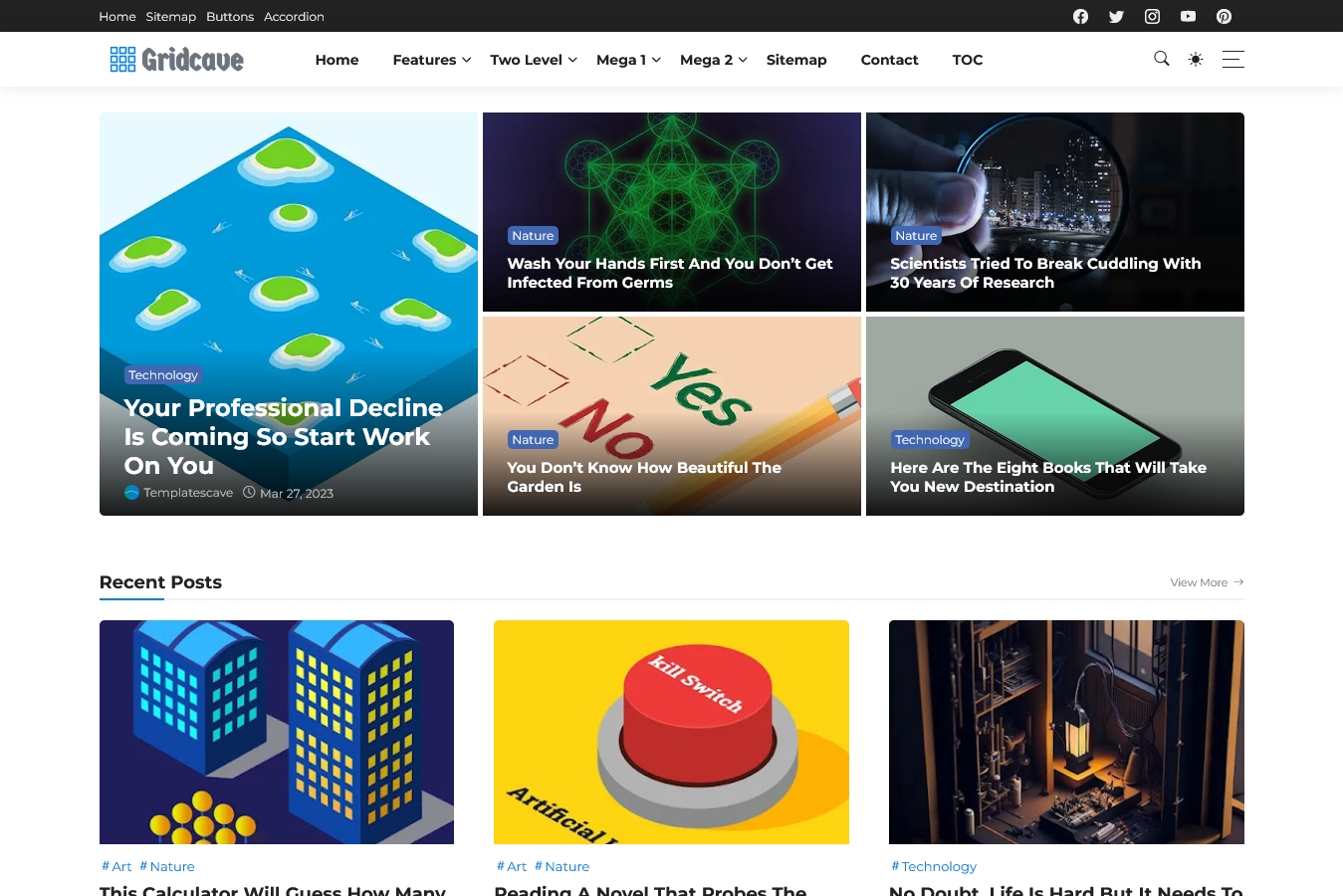 Gridcave Blogger Template