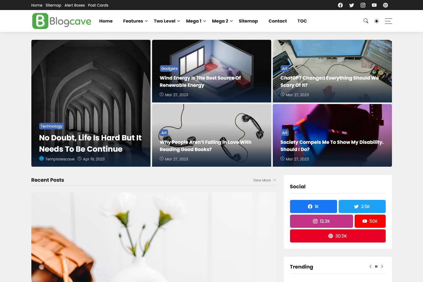 Blogcave Blogger Template